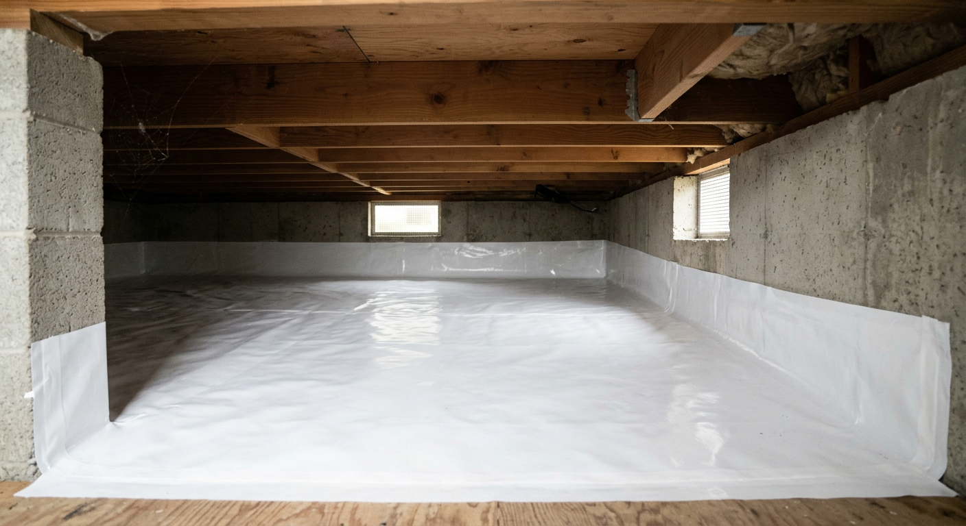 A clean, dry crawlspace in a Monroe, WA home after a professional assessment and cleanup.