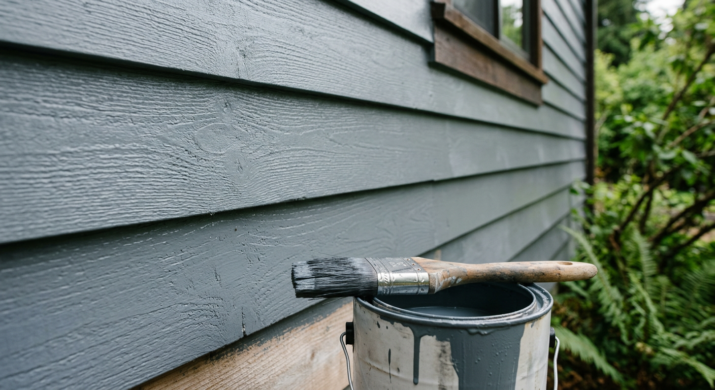 Close-up of freshly painted siding on a West Seattle home, showing the importance of quality exterior painting.
