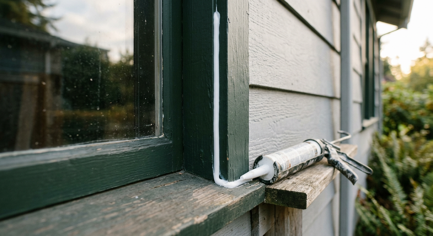 A freshly sealed window trim showing quality handyman services in Woodinville WA