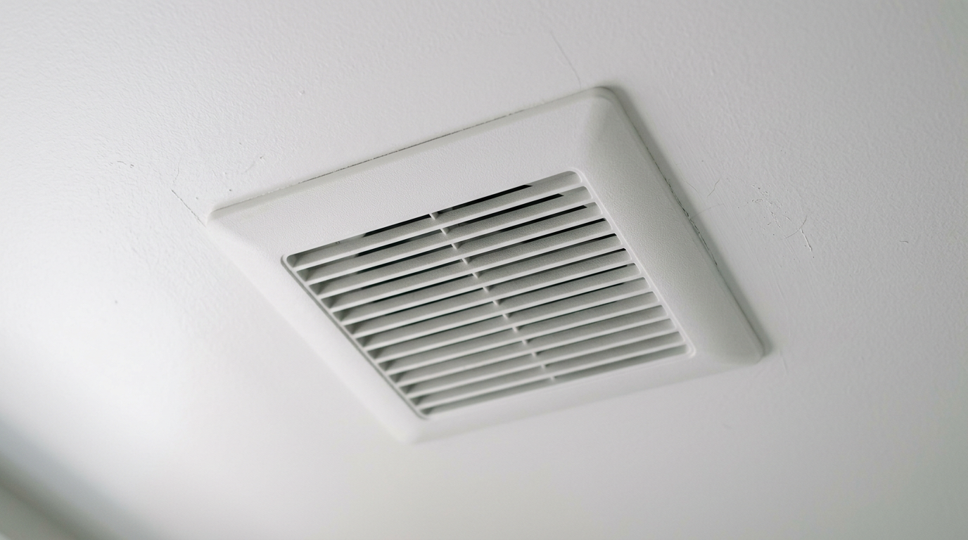 A clean, modern bathroom ventilation fan providing mold prevention in a Hunts Point, WA home.