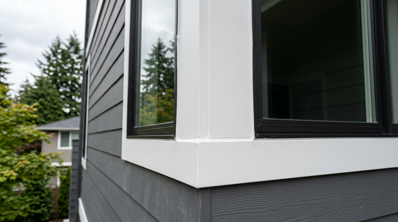 Close-up of pristine, market-ready window trim after pre-sale home prep in Bellevue, WA.