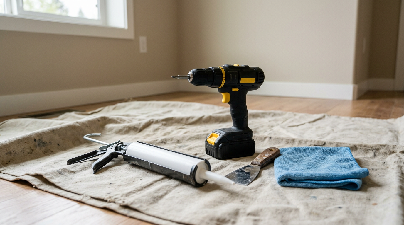 Handyman tools for pre-sale home prep in an Arlington, WA home.