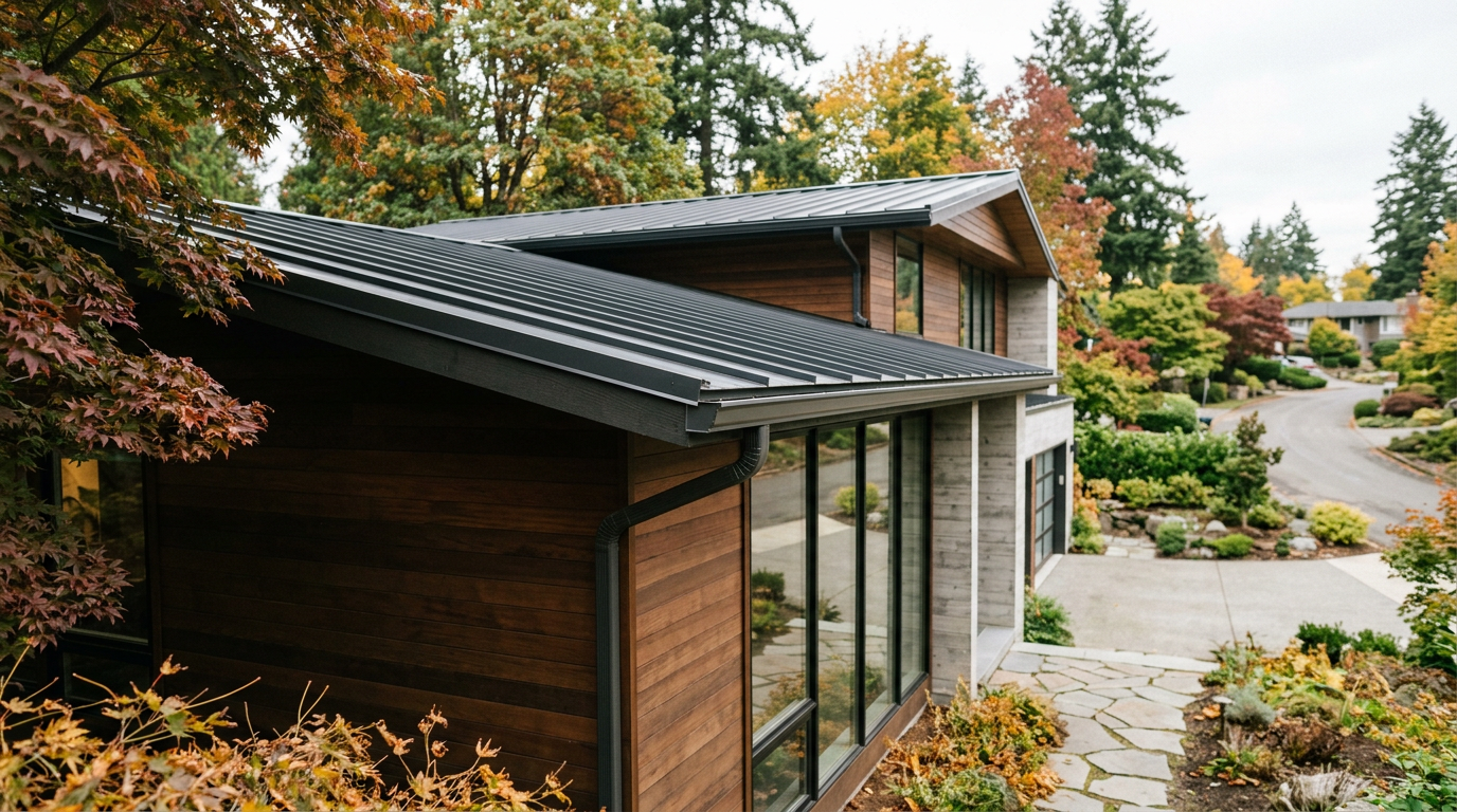 A well-maintained home exterior in Clyde Hill, WA, prepared for fall seasonal maintenance.
