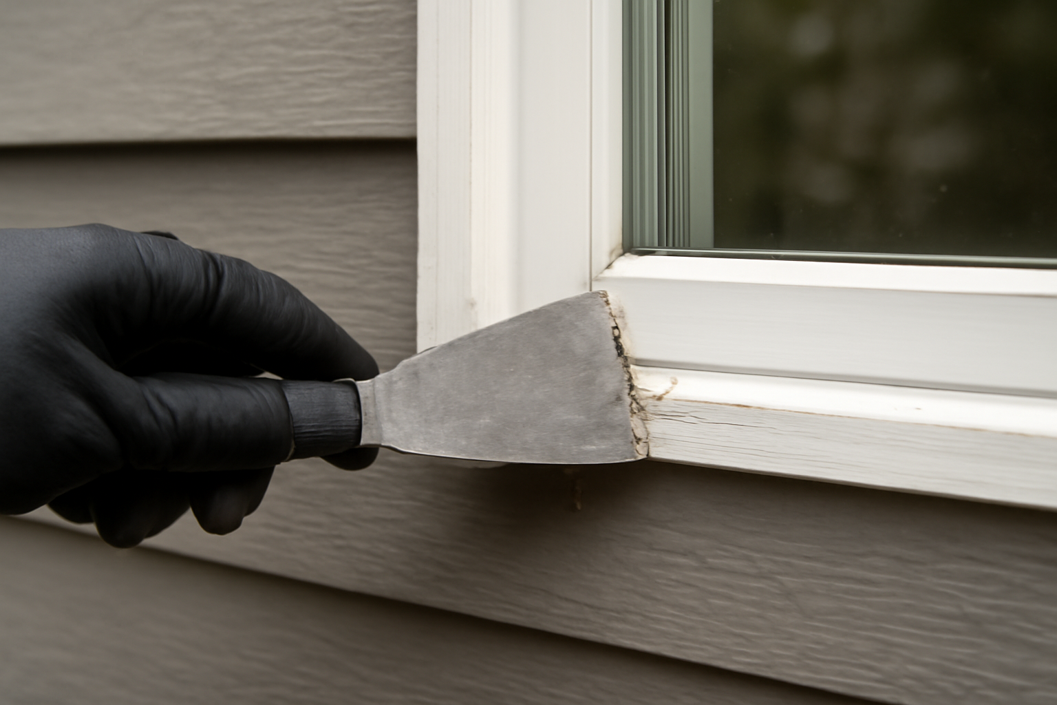 Checking window seals as part of a seasonal maintenance routine on a home in Lake Forest Park.